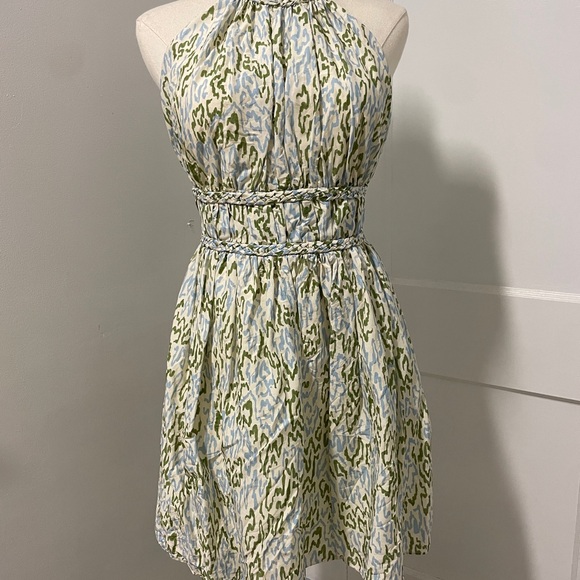Parker Dresses & Skirts - Elegant Green and Blue Patterned Halter Dress Parker 4, XS/S